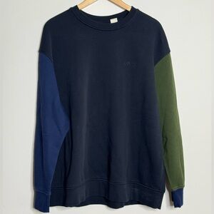 Levi's Colorblock Crewneck Sweater in Navy, Blue & Olive